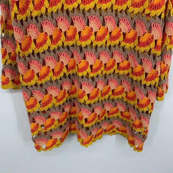 Free People Dress RARE Fan Crochet Long Sleeve Tunic Coverup - Picture 7 of 11